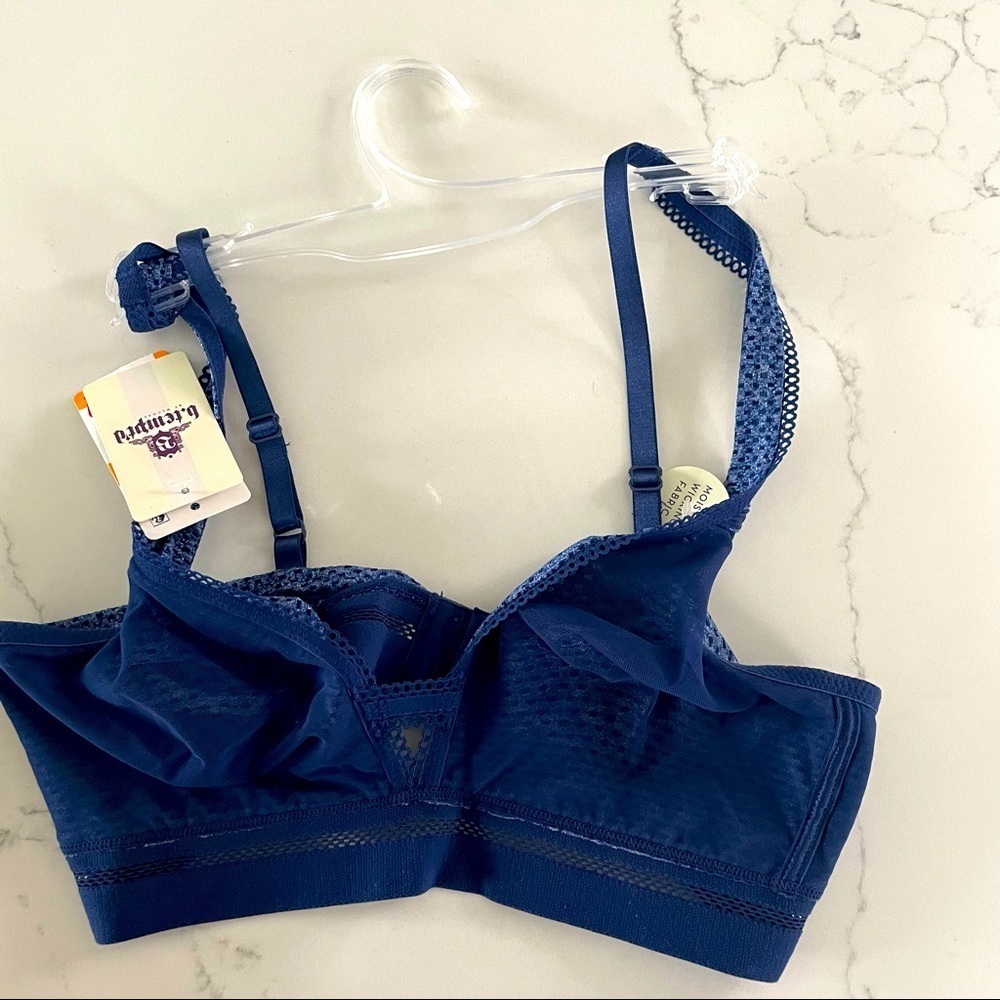 b. tempt'd blue sheer moisture wicking fabric